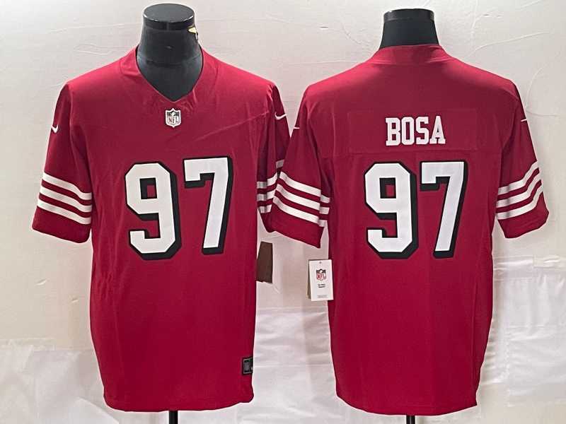 Men%27s San Francisco 49ers #97 Nick Bosa New Red 2023 F.U.S.E. Vapor Untouchable Limited Stitched Jersey